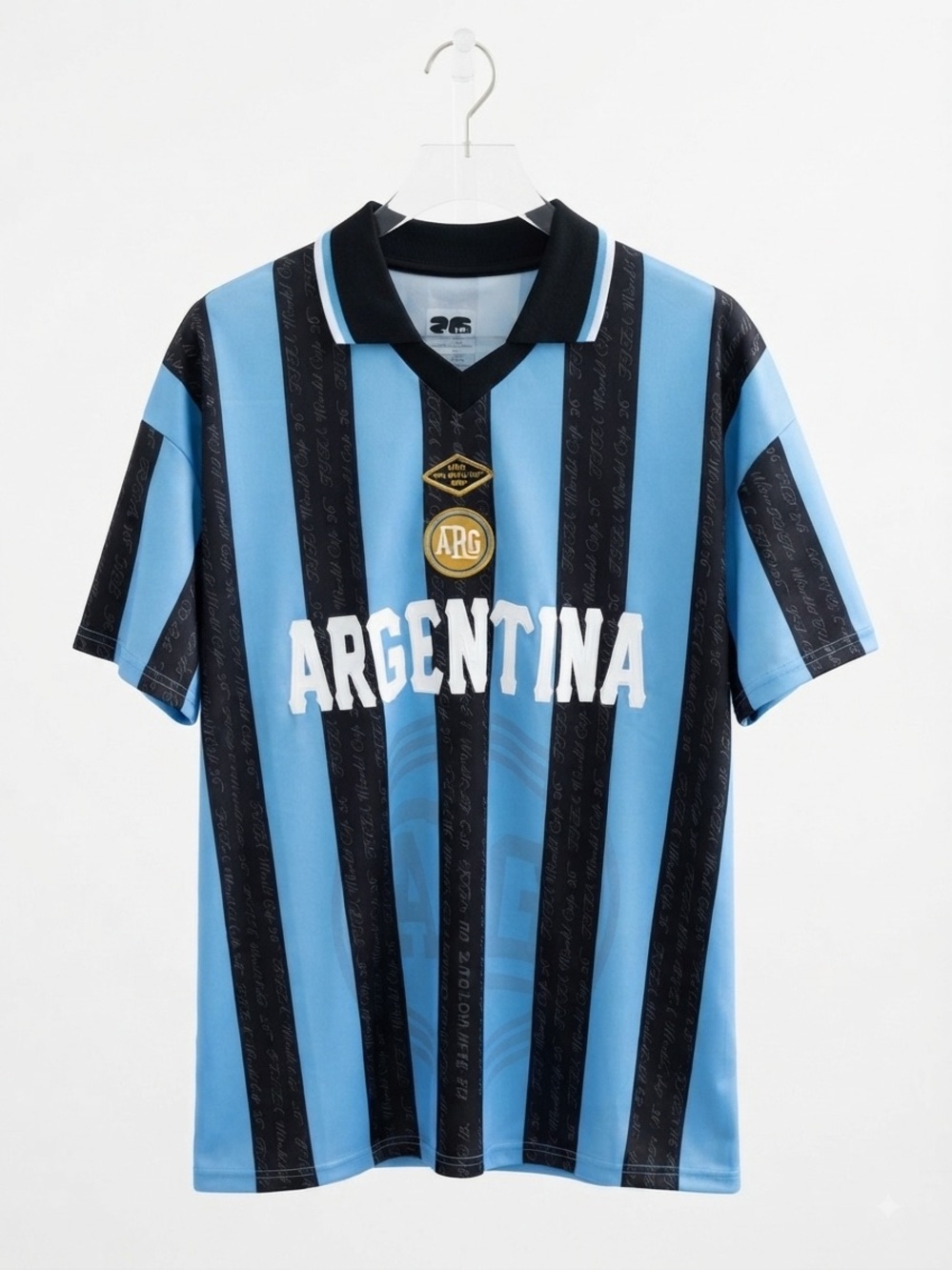 Argentina Blue & Black Striped Men’s Shirt FIFA Soccer Shirt NWT